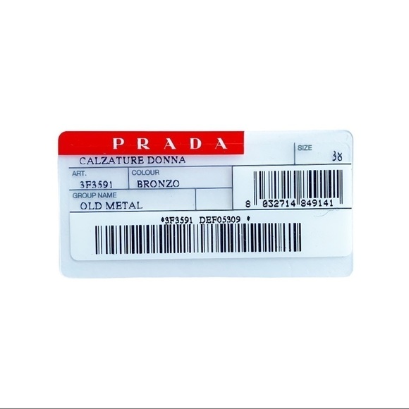 Prada Bronzo Calzature Donna Old Metal Flats 7.5 - Picture 10 of 12